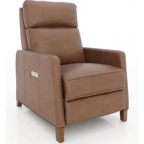 James Zero Gravity Power Recliner with Head Rest & Lumbar in Saddle Brown Top Grain Leather