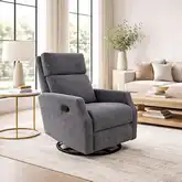 Kinsley Manual Swivel Glider Recliner in Chloe Slate Dark Gray Fabric