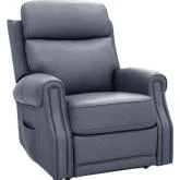 Lance Power Lift Recliner with Power Head Rest, Lumbar & Heat in Blue Leather