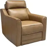 Lara Power Recliner with Heads Up Head Rest in Hillwood Toffee Brown Leather