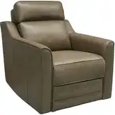 Lara Power Recliner with Heads Up Head Rest in Silk Elephant Brown Leather