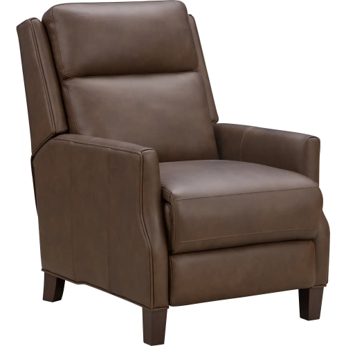 Ledger Push Thru the Arms Recliner in Oasis Walnut Brown Top Grain Leather
