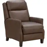 Ledger Push Thru the Arms Recliner in Oasis Walnut Brown Top Grain Leather