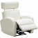 Levi Power Recliner with Heads Up Power Forward Head Rest in Winter White Top Grain Leather