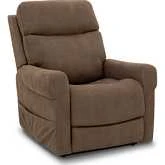 Lloyd Power Lift Recliner with Head Rest, Lumbar & Heat in Stonewash Granite Brown Fabric