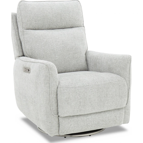 Maben Triple Power Swivel Recliner w/ Power Head Rest & Lumbar in Dove Gray Fabric