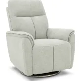 Mable Triple Power Swivel Recliner with Power Head Rest & Lumbar in Maze Dove Fabric