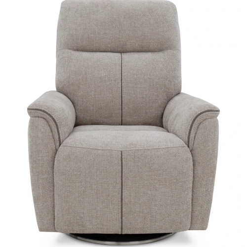 Mable Triple Power Swivel Recliner w/ Power Head Rest & Lumbar in Ash Gray Fabric