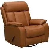 Mac Manual Swivel Glider Recliner in Caleigh Sand Top Grain Leather
