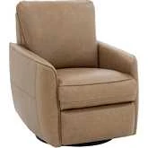 Maple Power Swivel Recliner in Seville Fawn Brown Top Grain Leather