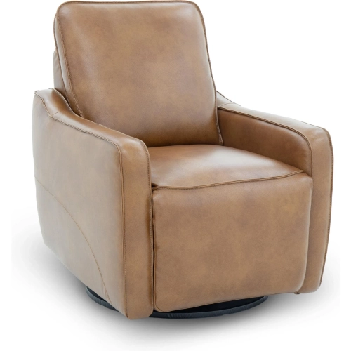 Mara Power Swivel Recliner in Fresco Honey Brown Top Grain Leather