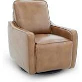 Mara Power Swivel Recliner in Fresco Honey Brown Top Grain Leather