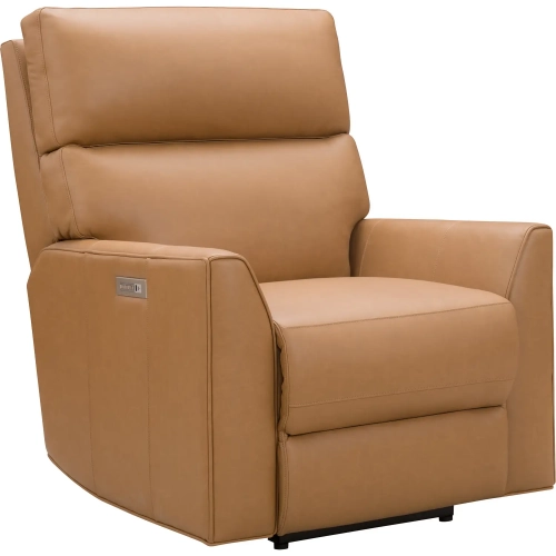 Marah Big & Tall Triple Power Recliner in Brandy Brown Top Grain Leather