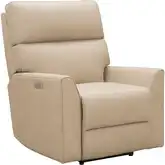 Marah Big & Tall Triple Power Recliner in Stone Neutral Top Grain Leather