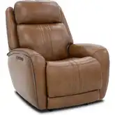 Marlen Zero Gravity Triple Power Glider Recliner in Honey Brown Top-Grain Leather