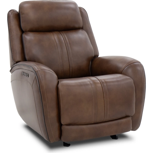 Marlen Zero Gravity Triple Power Glider Recliner in Tobacco Brown Top-Grain Leather