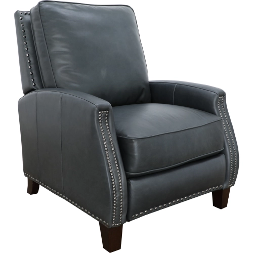Melrose Manual Recliner in Clifton Gray Top Grain Leather