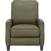 Melrose Manual Recliner in Oasis Olive Top Grain Leather