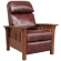 Mission Manual Recliner in Wenlock Fudge Leather & Mahogany Finish Wood