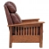 Mission Manual Recliner in Wenlock Fudge Leather & Mahogany Finish Wood