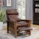 Mission Manual Recliner in Wenlock Fudge Leather & Mahogany Finish Wood