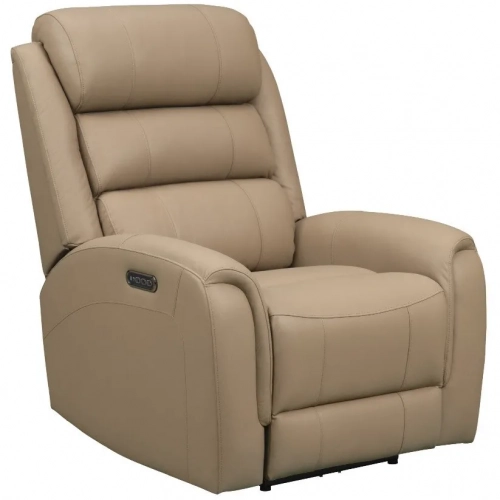 Monterey Big & Tall Power Recliner w/ Power Head Rest & Lumbar in Taupe Top Grain Leather