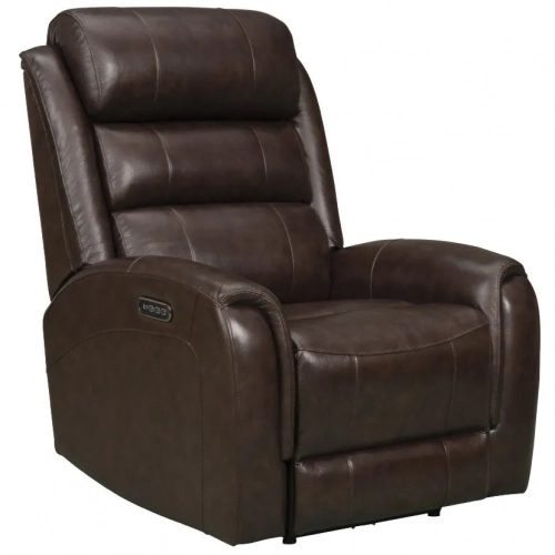 Monterey Big & Tall Power Recliner w/ Power Head Rest & Lumbar in Brown Top Grain Leather