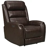 Monterey Big & Tall Power Recliner w/ Power Head Rest & Lumbar in Brown Top Grain Leather