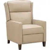 Moore Push Thre the Arms Recliner in Cashmere Stone Neutral Top Grain Leather