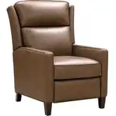 Moore Push Thre the Arms Recliner in Cashmere Taupe Neutral Top Grain Leather