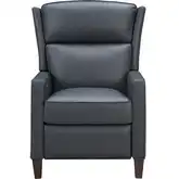 Moore Power Recliner with Power Head Rest in Ocean Blue Top Grain Leather