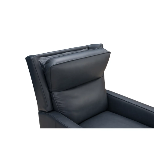 Moore Power Recliner with Power Head Rest in Ocean Blue Top Grain Leather