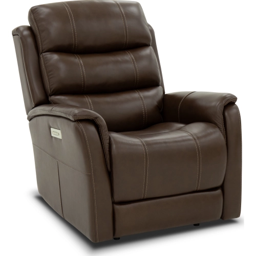 Mooresville Power Zero Gravity Recliner with Power Head Rest, Lumbar & Air Massage in Brown Leather