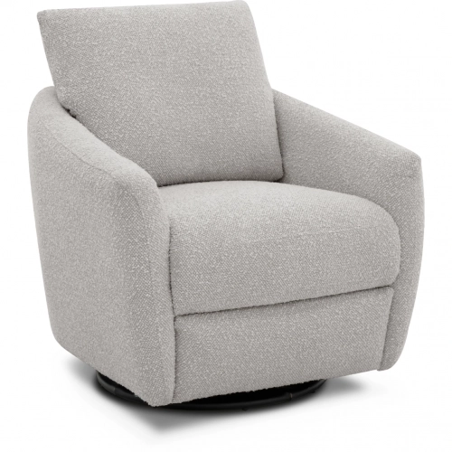 Morrow Single Power Swivel Chair w/ Power Footrest Only in Stella Silver Gray Fabric