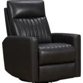 Munro Swivel Glider Power Recliner with Power Head Rest in Dark Gray Leather