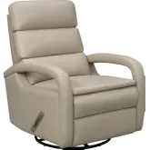 Nick Manual Swivel Glider Recliner in Gable Dove Taupe Leather