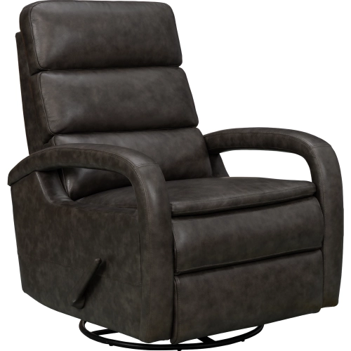 Nick Manual Swivel Glider Recliner in Ryegate Gray Leather