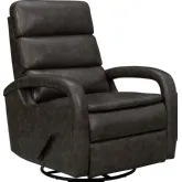 Nick Manual Swivel Glider Recliner in Ryegate Gray Leather
