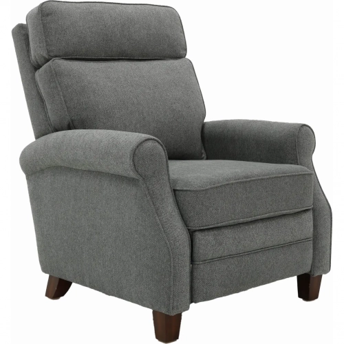 Owen Push Thru the Arms Recliner in Janelle Metal Dark Gray Fabric