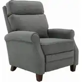 Owen Push Thru the Arms Recliner in Janelle Metal Dark Gray Fabric