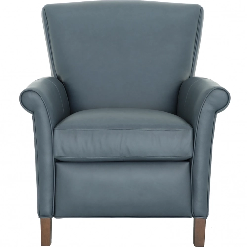 Phoebe Manual Recliner in Ocean Blue Top Grain Leather