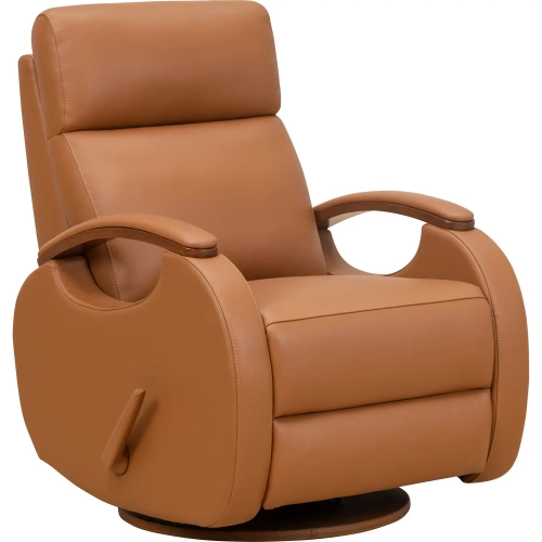 Pratt Manual Swivel Glider Recliner in Caleigh Sand Leather