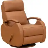 Pratt Manual Swivel Glider Recliner in Caleigh Sand Leather
