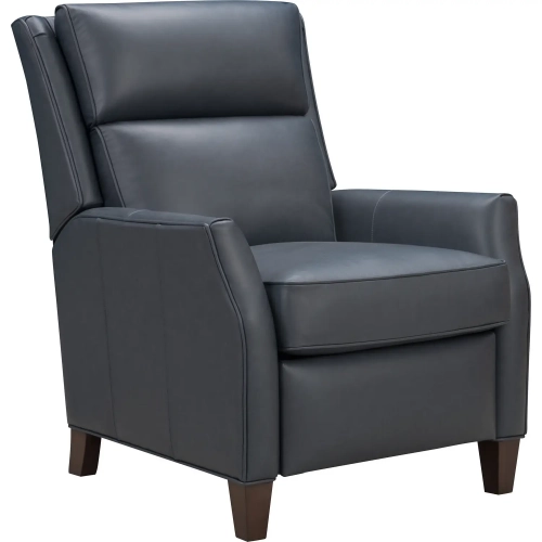 Pryce Push Thru the Arms Recliner in Santa Fe Ocean Blue Top Grain Leather