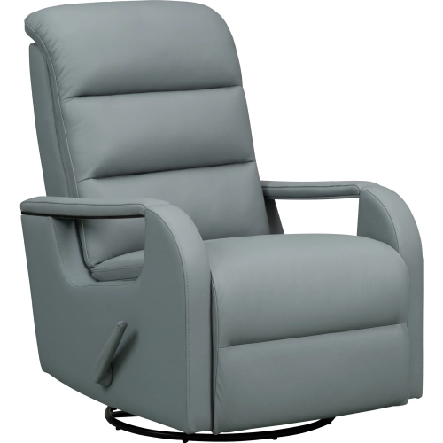 Sandhill Swivel Glider Recliner in Troy Spa Blue Top Grain Leather