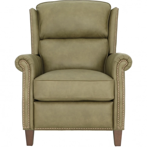 Shasta Manual Recliner in Olive Green Top Grain Leather