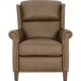 Shasta Manual Recliner in Walnut Brown Top Grain Leather