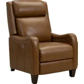 Taylor Power Recliner with Power Head Rest in Elwood Saddle Brown Leather