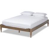Laure Full Platform Bed in Weathered Gray Wood Frame