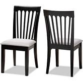 Minette Dining Chair in Gray Fabric & Espresso (Set of 2)